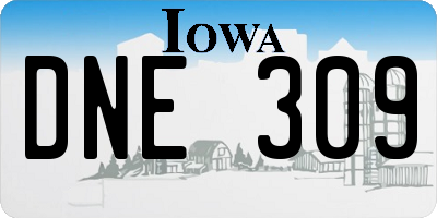 IA license plate DNE309