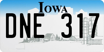 IA license plate DNE317