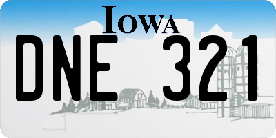 IA license plate DNE321