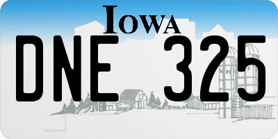 IA license plate DNE325