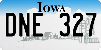 IA license plate DNE327