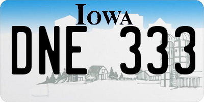 IA license plate DNE333