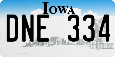 IA license plate DNE334