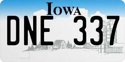 IA license plate DNE337