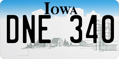 IA license plate DNE340
