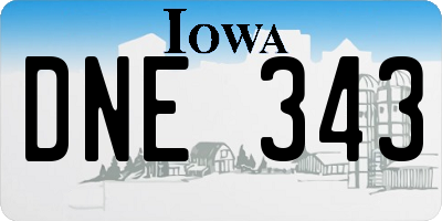 IA license plate DNE343