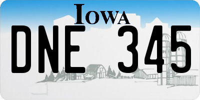 IA license plate DNE345