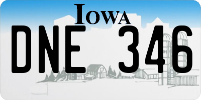 IA license plate DNE346