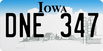 IA license plate DNE347