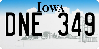 IA license plate DNE349