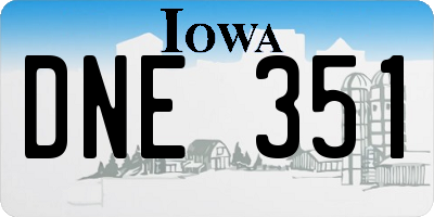 IA license plate DNE351
