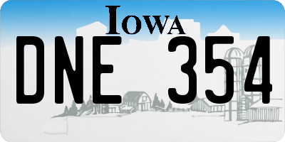 IA license plate DNE354