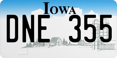 IA license plate DNE355