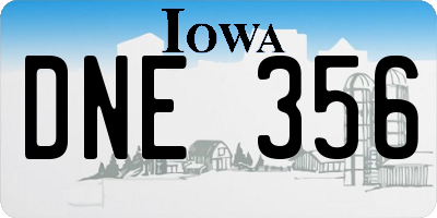 IA license plate DNE356