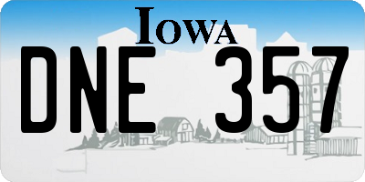 IA license plate DNE357