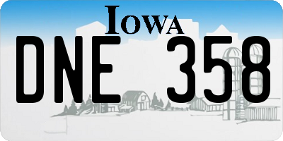 IA license plate DNE358