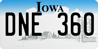 IA license plate DNE360