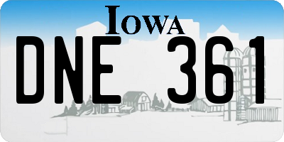 IA license plate DNE361