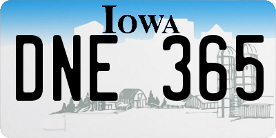 IA license plate DNE365