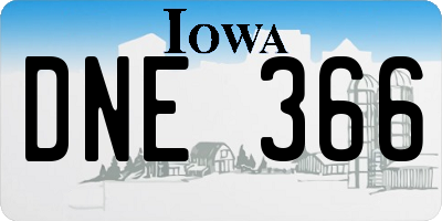 IA license plate DNE366