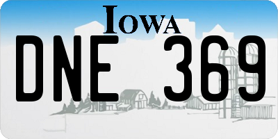 IA license plate DNE369