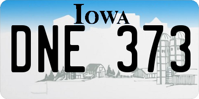 IA license plate DNE373