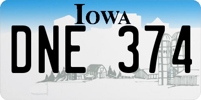 IA license plate DNE374