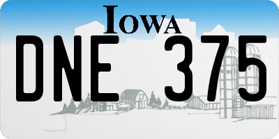 IA license plate DNE375