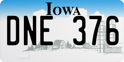 IA license plate DNE376