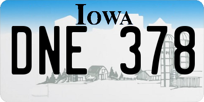 IA license plate DNE378