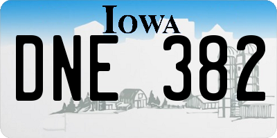 IA license plate DNE382