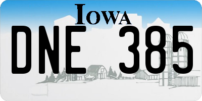 IA license plate DNE385