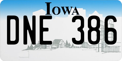 IA license plate DNE386