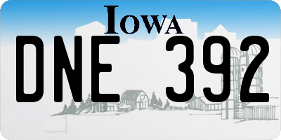 IA license plate DNE392