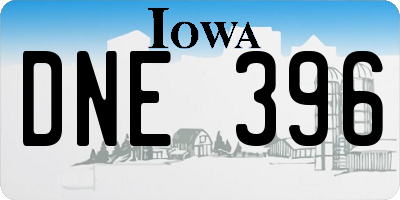 IA license plate DNE396