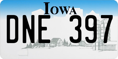 IA license plate DNE397