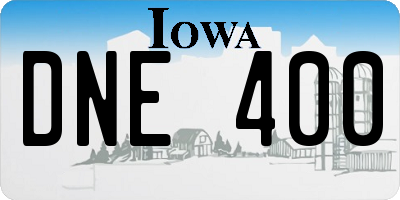 IA license plate DNE400