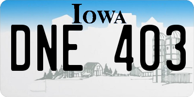 IA license plate DNE403