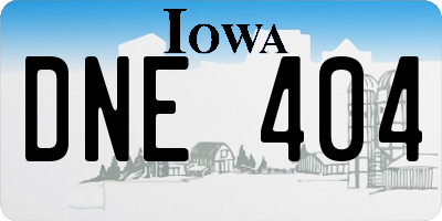 IA license plate DNE404