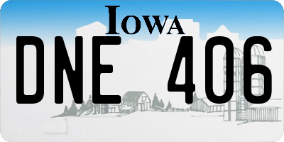 IA license plate DNE406