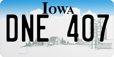 IA license plate DNE407