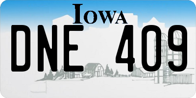 IA license plate DNE409