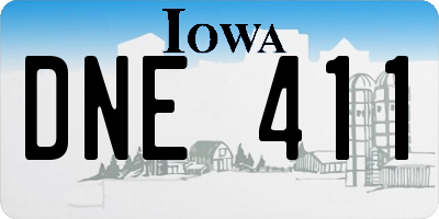 IA license plate DNE411