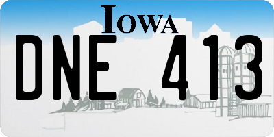 IA license plate DNE413