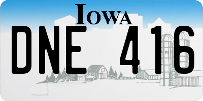 IA license plate DNE416