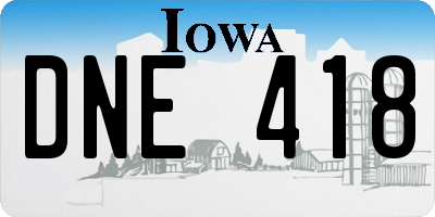 IA license plate DNE418