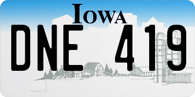 IA license plate DNE419