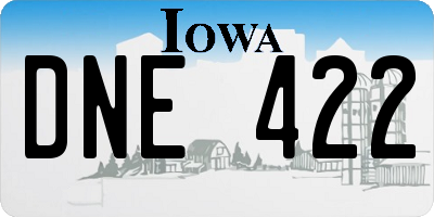 IA license plate DNE422