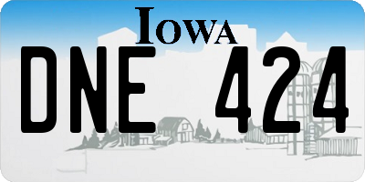 IA license plate DNE424