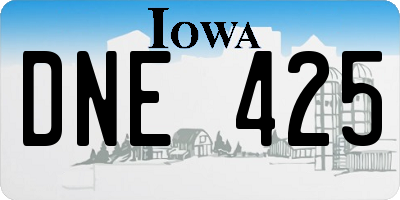 IA license plate DNE425